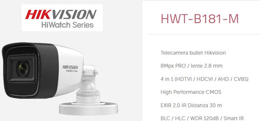 TELECAMERA BULLET 8MP 4K | HIKVISION